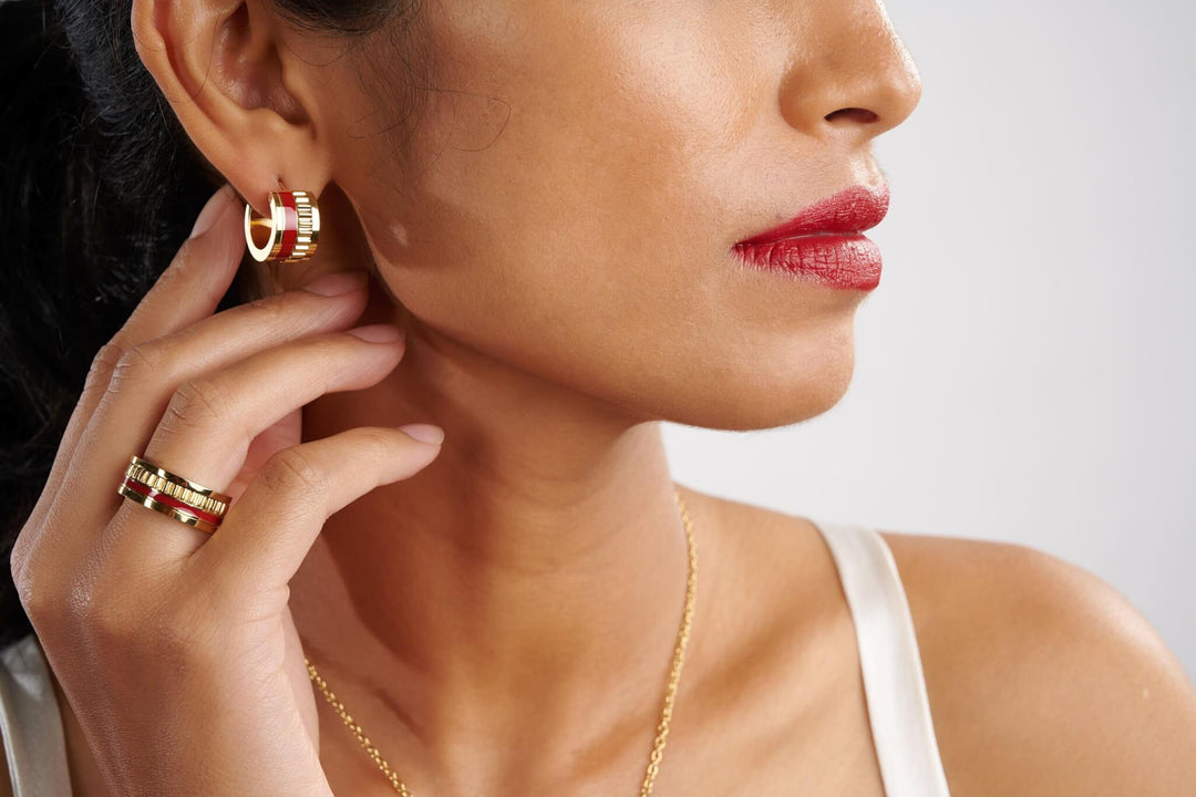 Classic Choir Maroon Earrings