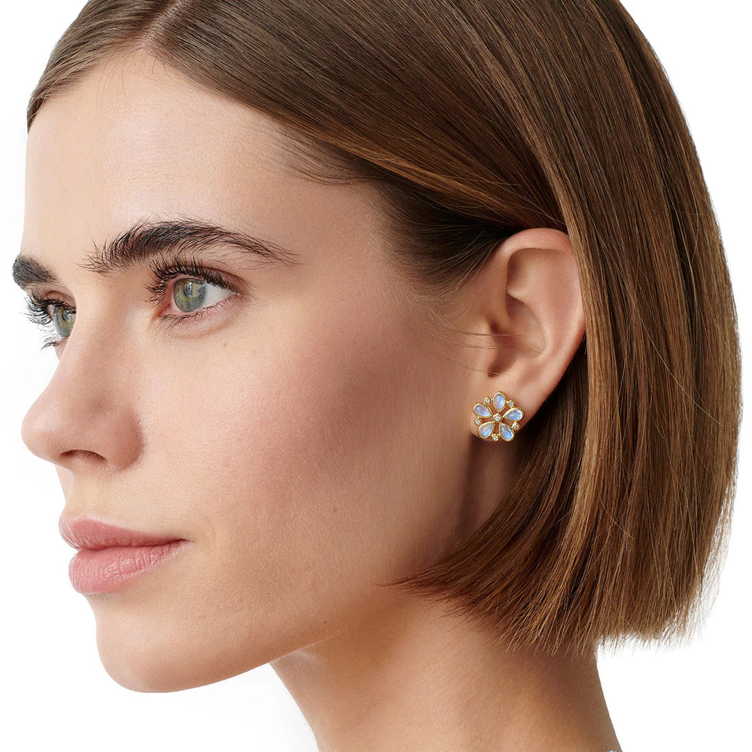 White Dahlia Earrings